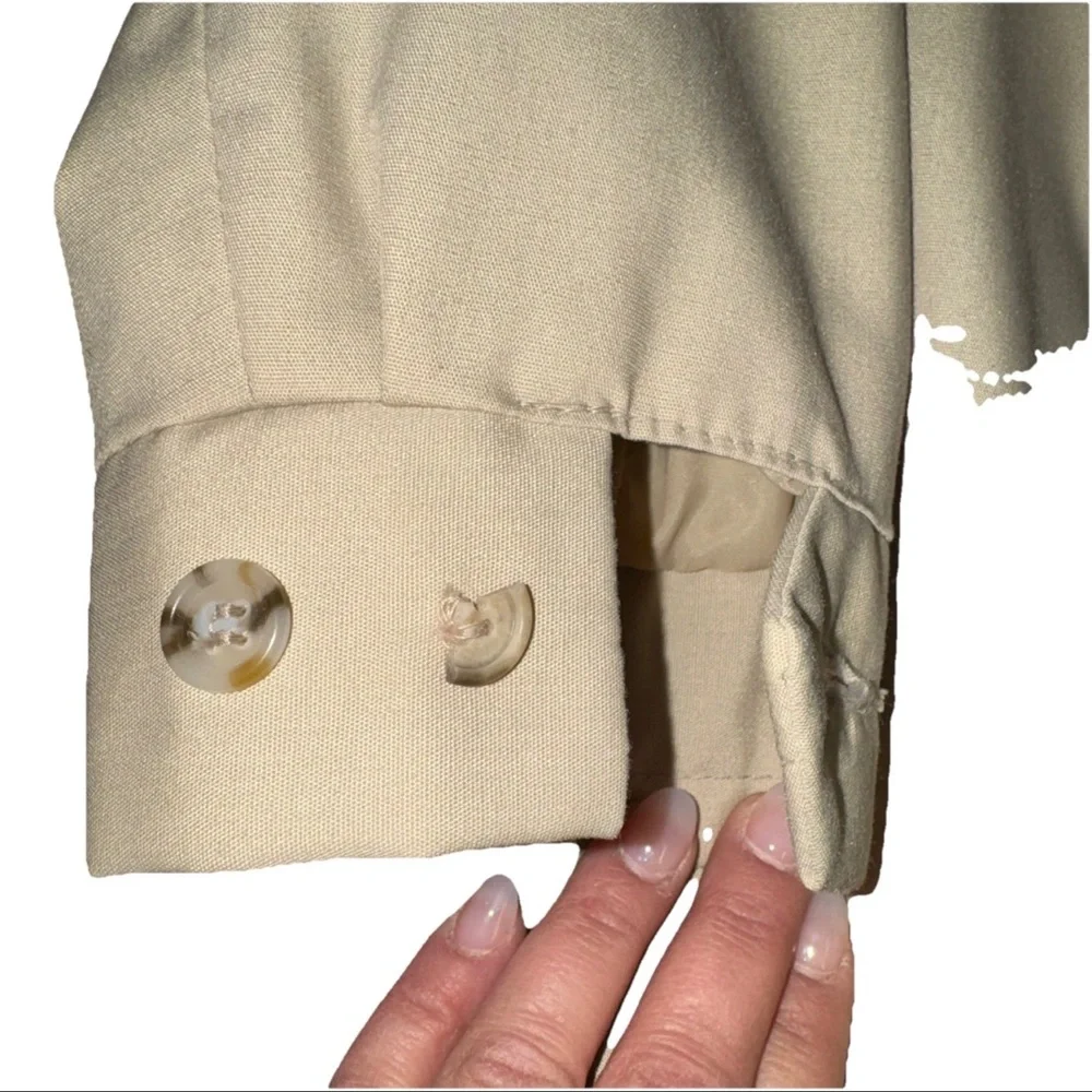 VTG 60s 70s Lakeland Elongated Zip Up Jacket Adult 46 Long Beige Lightweight